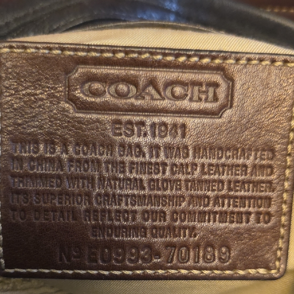 Coach Black Leather Shoulder Hobo Bag No. E0993-70189 - Picture 4 of 17